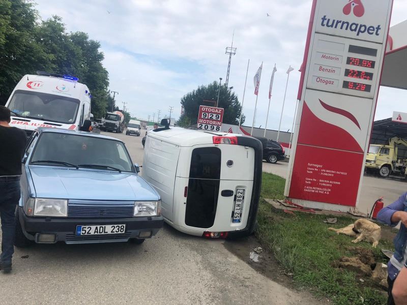 Ordu'da Araç Takla Attı