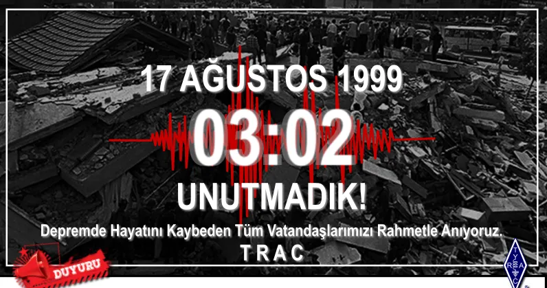 1999 DEPREMİNDE TRAC ÇALIŞMALARI