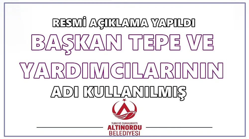 Altınordu Belediyesi’nden Dolandırıcılık Uyarısı 