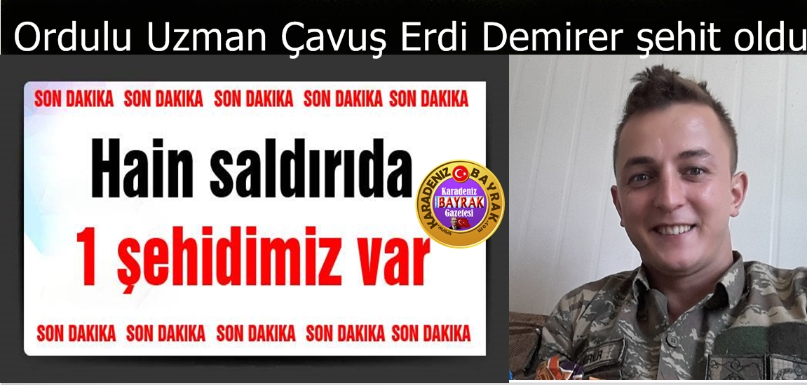 Ordu'lu Uzman Çavuş Erdi Demirer Şehit oldu