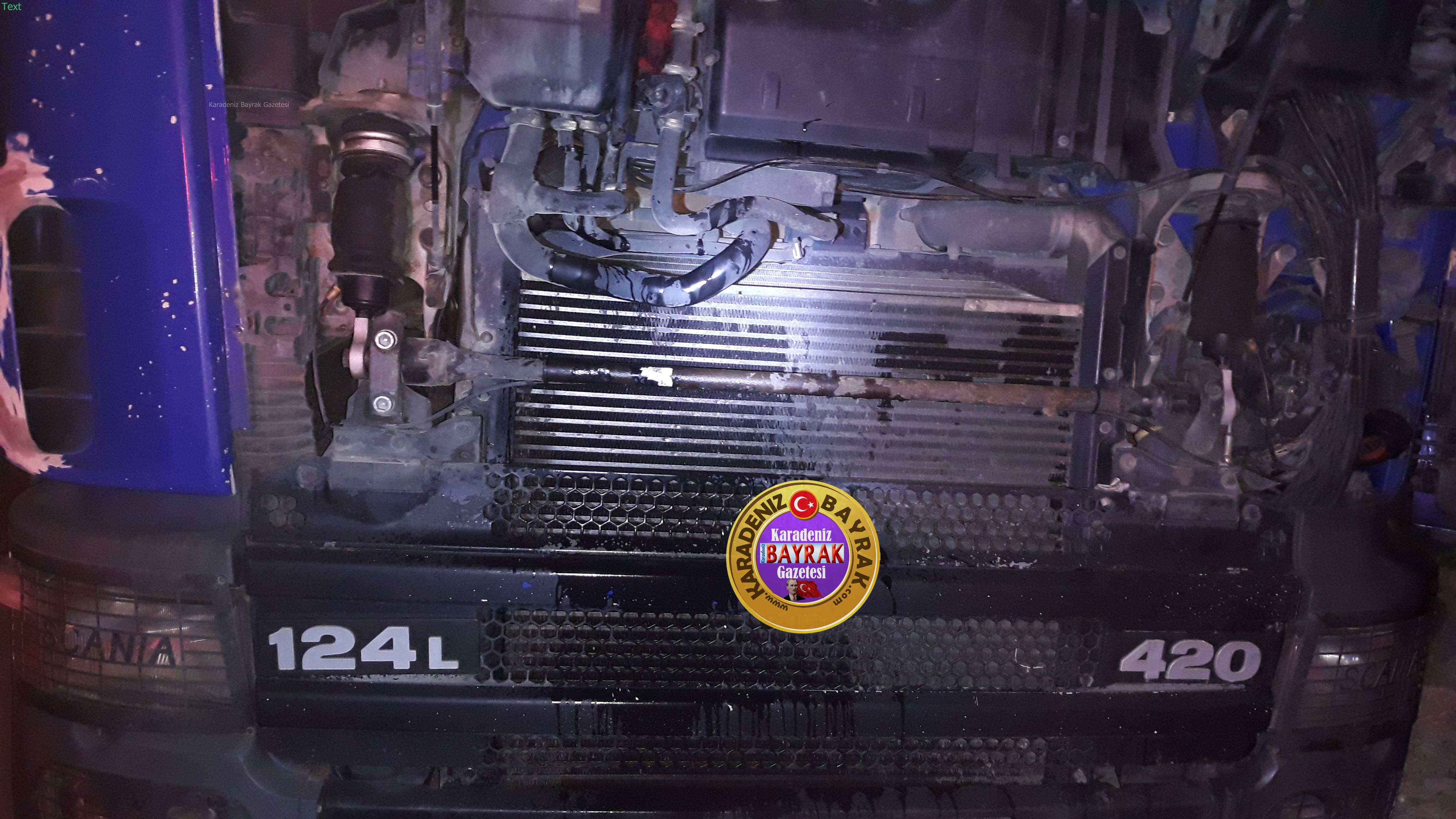 Ordu'da Tır'ın Lastikleri Kesildi