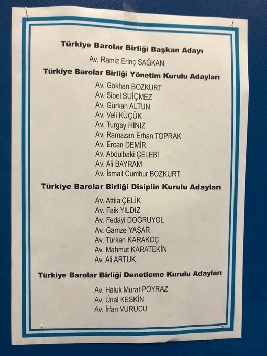 TBB SEÇİMİNİ AV.R.ERİNÇ SAĞKAN KAZANDI