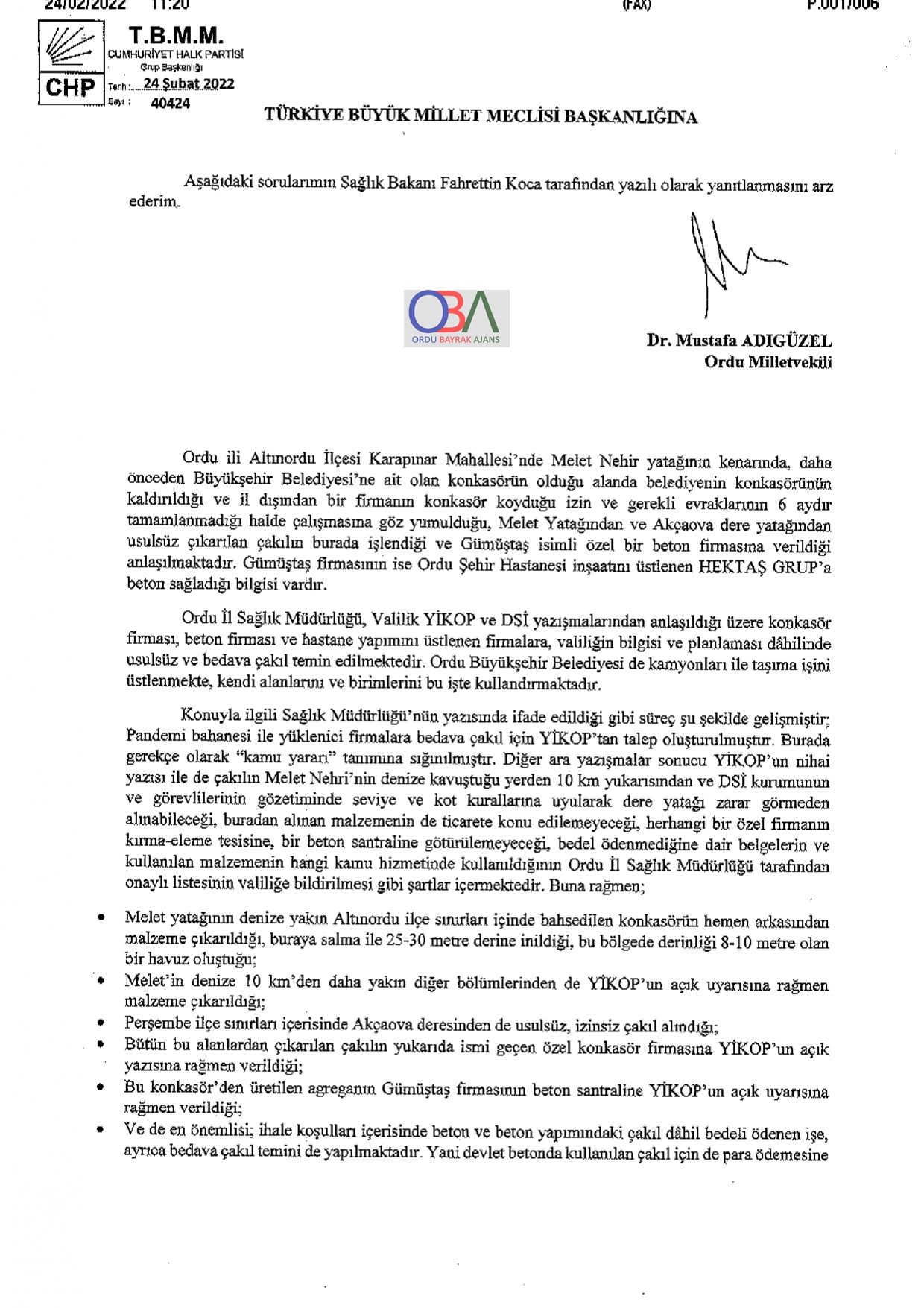 ADIGÜZEL'DEN 1 GÜNDE 9 ÖNERGE