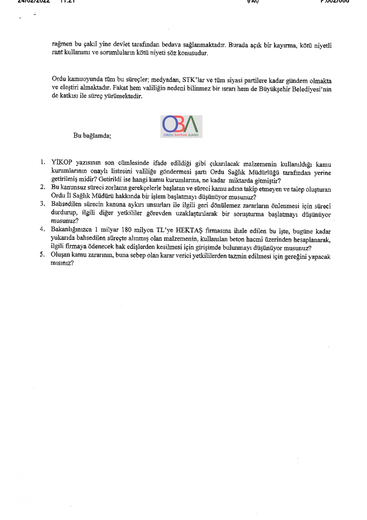 ADIGÜZEL'DEN 1 GÜNDE 9 ÖNERGE