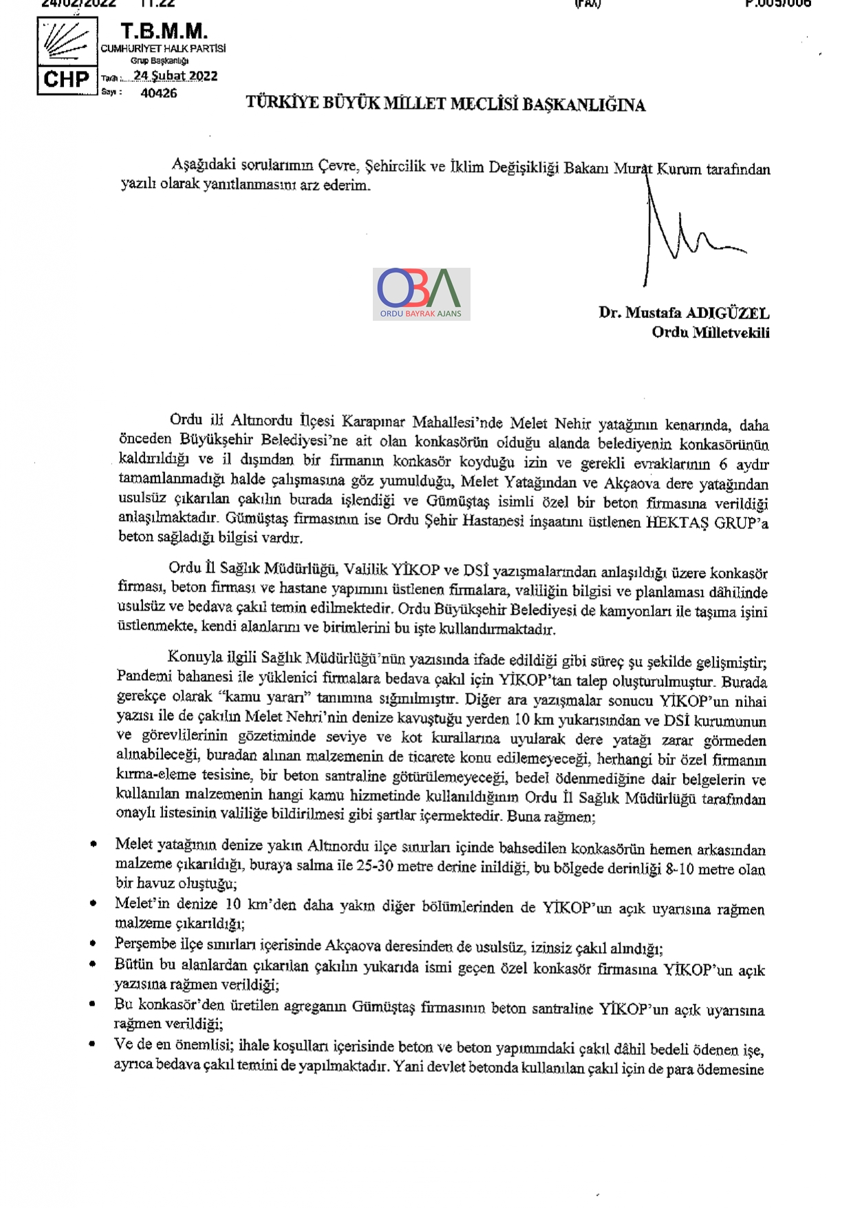 ADIGÜZEL'DEN 1 GÜNDE 9 ÖNERGE