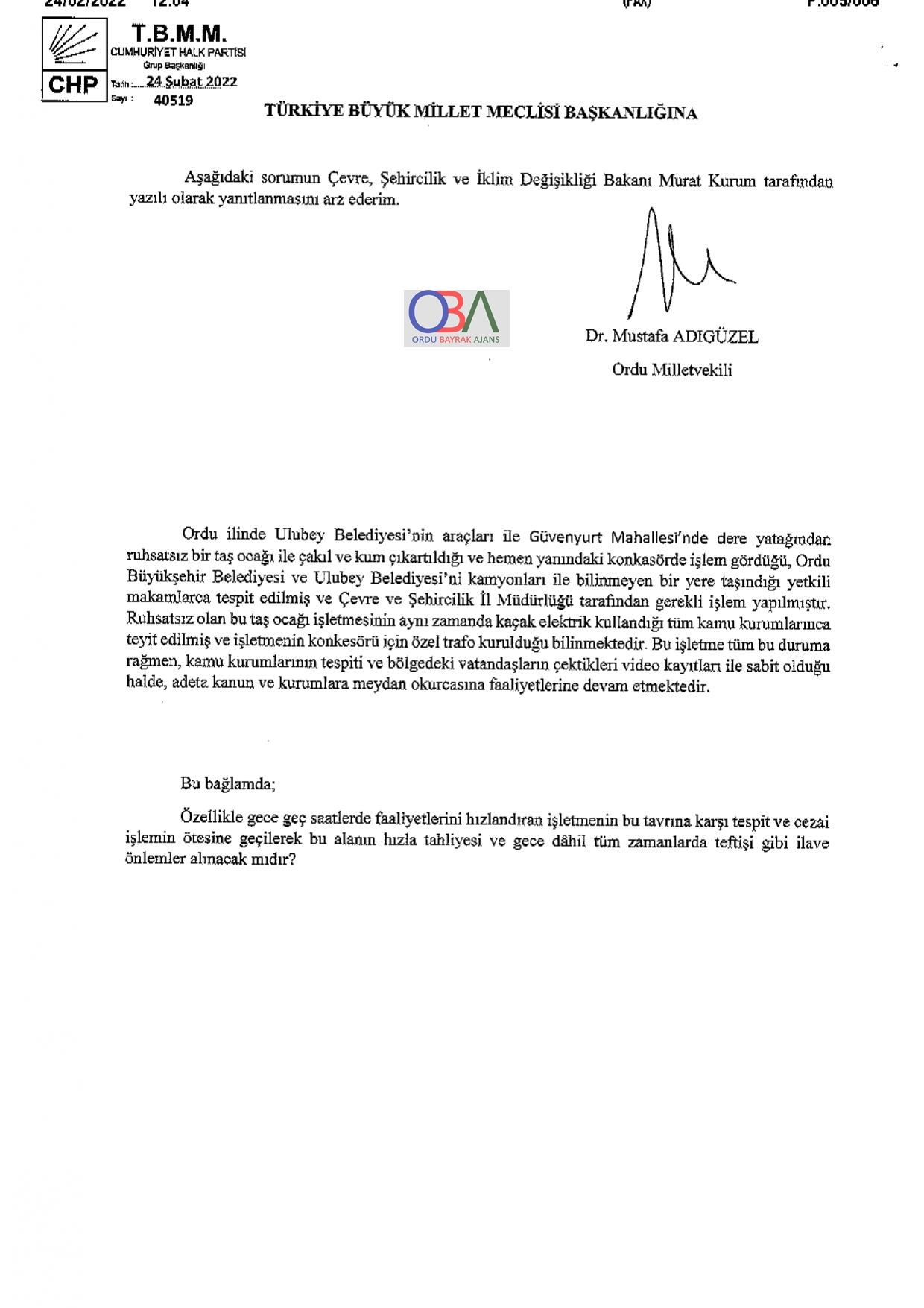 ADIGÜZEL'DEN 1 GÜNDE 9 ÖNERGE