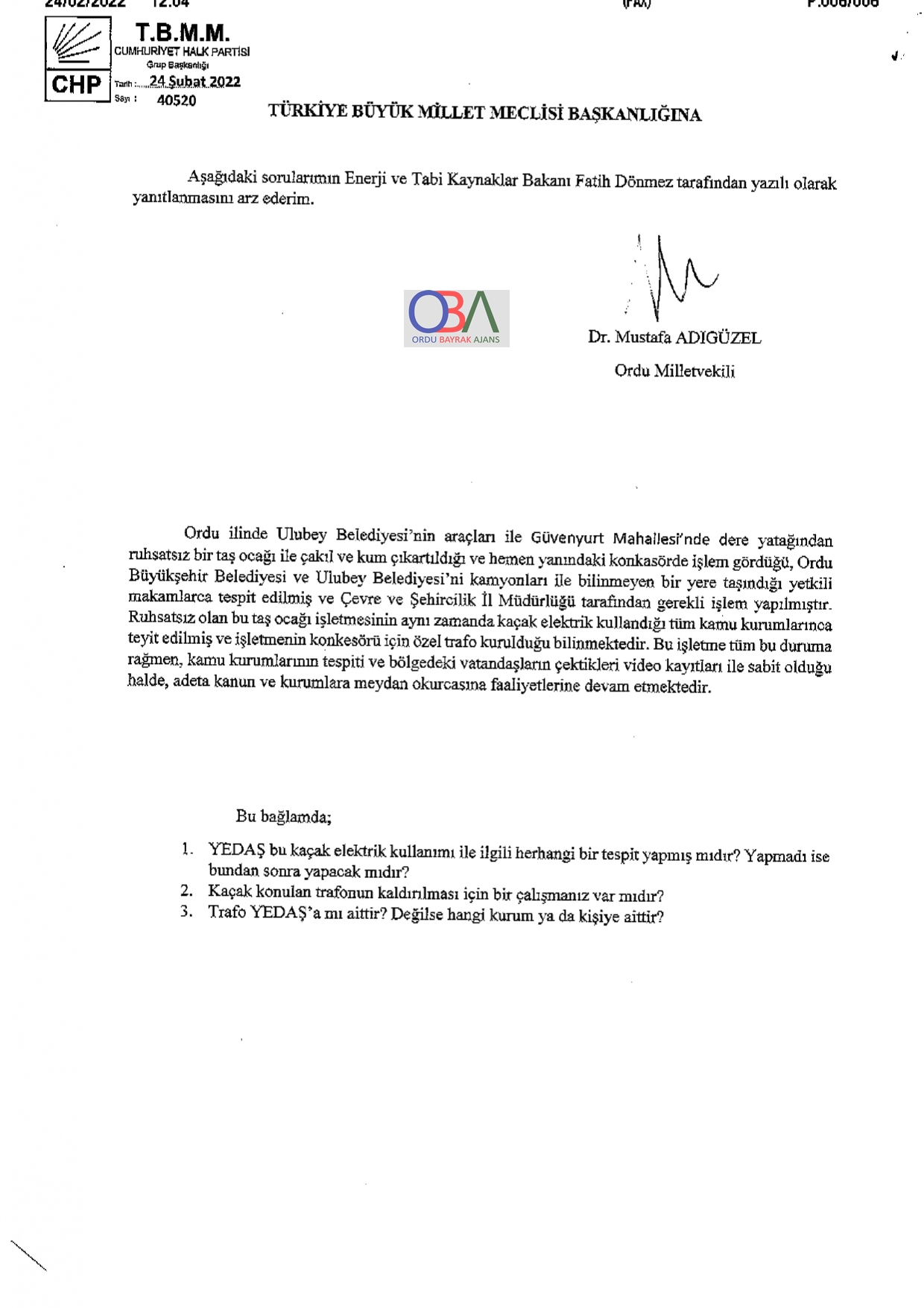 ADIGÜZEL'DEN 1 GÜNDE 9 ÖNERGE